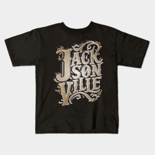 Jacksonville Florida Vintage Handlettering Kids T-Shirt